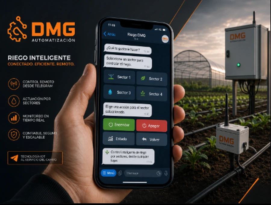 Control remoto de sectores de riego mediante Telegram desde un celular